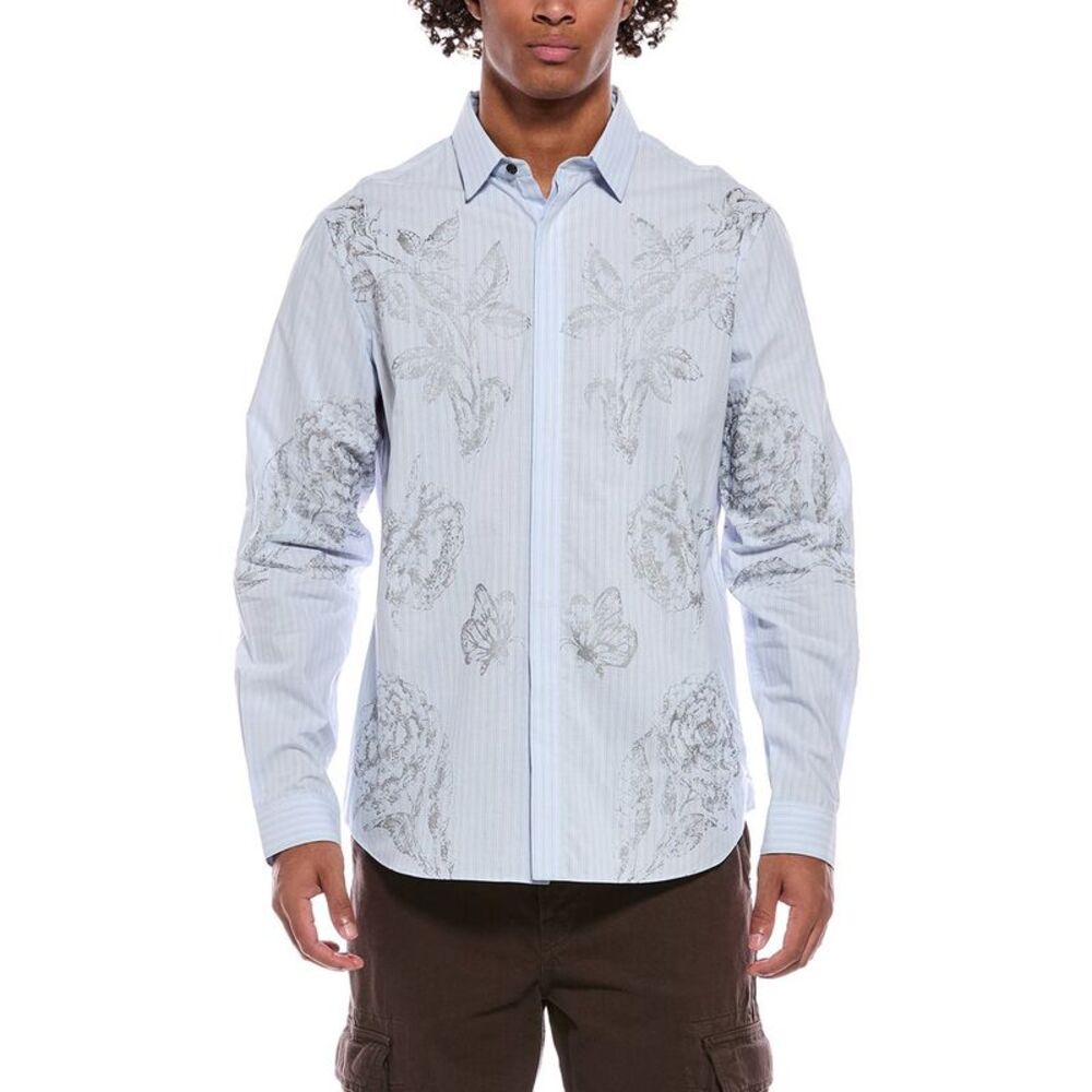 Valentino Mens  Camicia Shirt, Blue